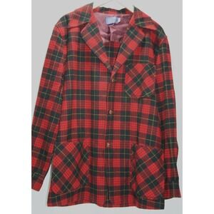 VTG Pendleton Wool Plaid Shirt Jacket Mens M Wool 3 Button Topster Heritage USA